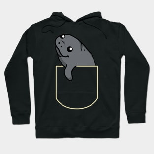 Funny Manatee In The Pocket Gift Dugong Pocket Hoodie